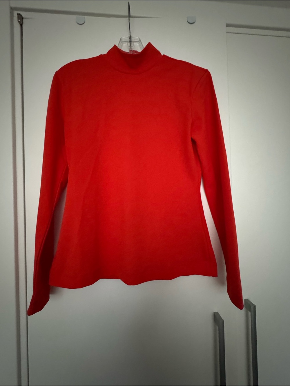 H&M Bright Red Mock Neck Long Sleeve Top
